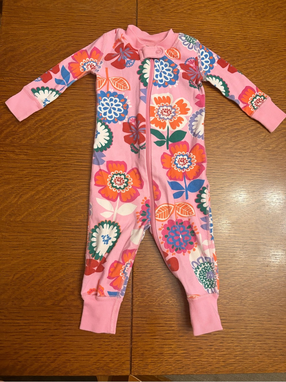 Hanna Anderson Floral Zip-Front Kids One-Piece